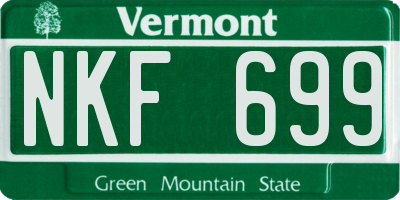 VT license plate NKF699
