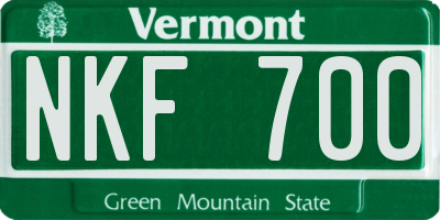 VT license plate NKF700