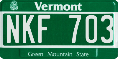 VT license plate NKF703