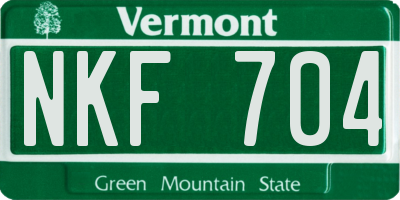 VT license plate NKF704