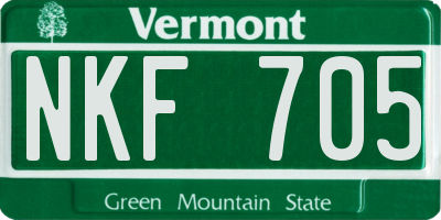 VT license plate NKF705