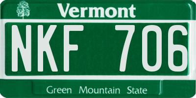 VT license plate NKF706