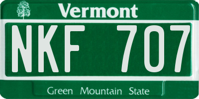 VT license plate NKF707