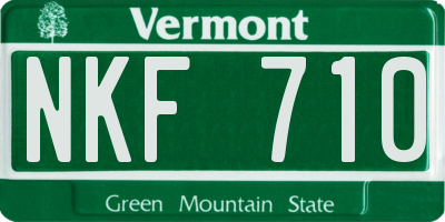 VT license plate NKF710