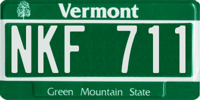 VT license plate NKF711