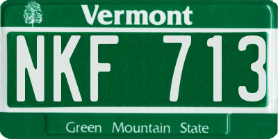 VT license plate NKF713