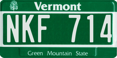 VT license plate NKF714