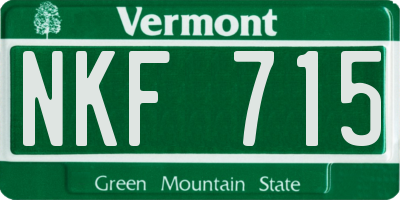 VT license plate NKF715