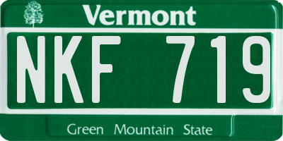 VT license plate NKF719