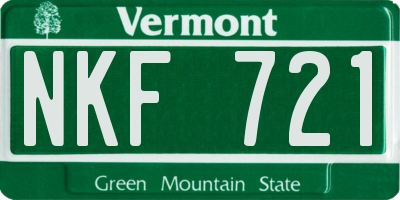 VT license plate NKF721