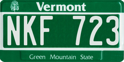 VT license plate NKF723