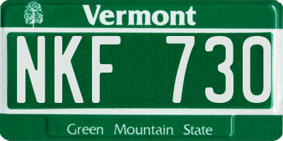 VT license plate NKF730