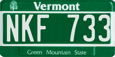 VT license plate NKF733