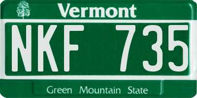 VT license plate NKF735