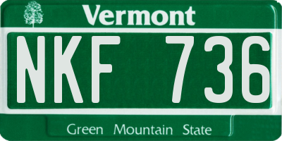 VT license plate NKF736