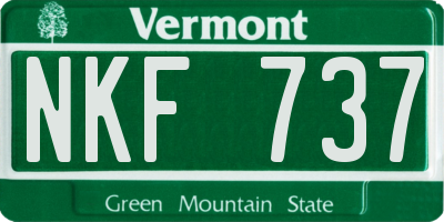 VT license plate NKF737