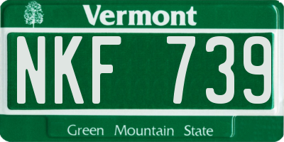 VT license plate NKF739