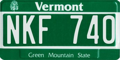 VT license plate NKF740