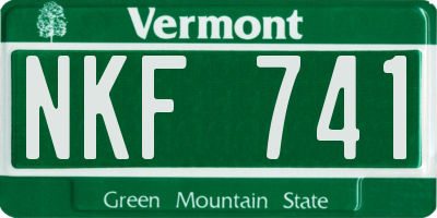 VT license plate NKF741