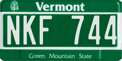 VT license plate NKF744