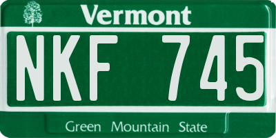 VT license plate NKF745
