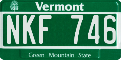 VT license plate NKF746