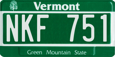 VT license plate NKF751