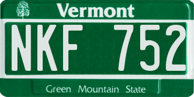 VT license plate NKF752
