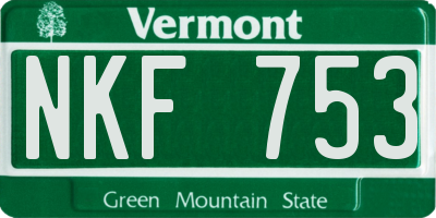 VT license plate NKF753