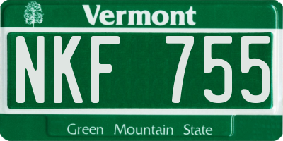 VT license plate NKF755