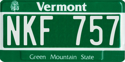 VT license plate NKF757