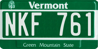 VT license plate NKF761