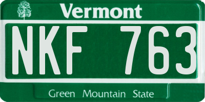 VT license plate NKF763