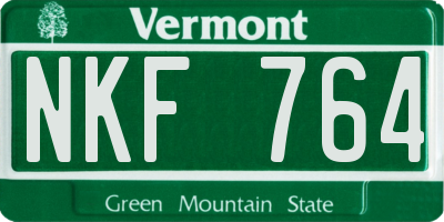 VT license plate NKF764