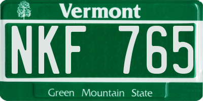 VT license plate NKF765
