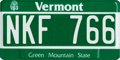 VT license plate NKF766