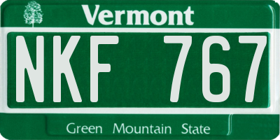 VT license plate NKF767