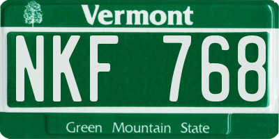 VT license plate NKF768