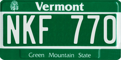 VT license plate NKF770