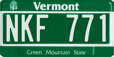 VT license plate NKF771
