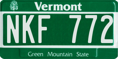 VT license plate NKF772
