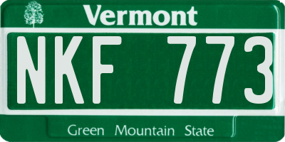 VT license plate NKF773