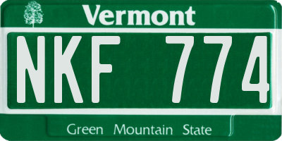 VT license plate NKF774