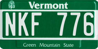 VT license plate NKF776