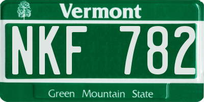 VT license plate NKF782