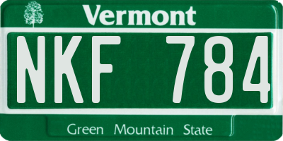 VT license plate NKF784