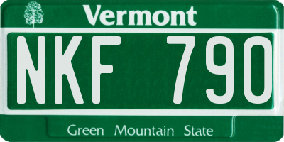 VT license plate NKF790