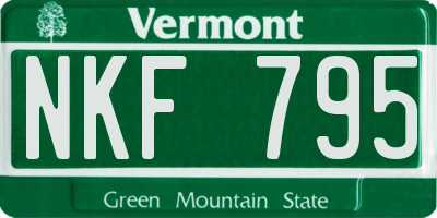 VT license plate NKF795