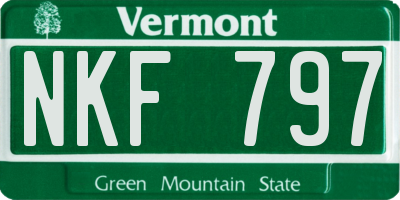 VT license plate NKF797