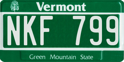 VT license plate NKF799